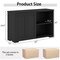Costway Stackable Buffet Sideboard Set of 2 with Sliding Doors & Adjustable Shelf Brown/Black/Grey/Antique White